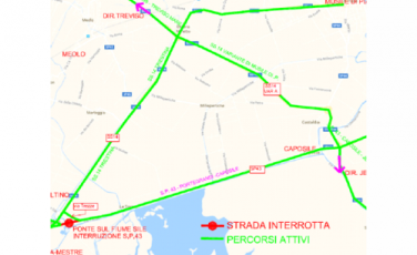 Interruzione al traffuico lungo la SP 43