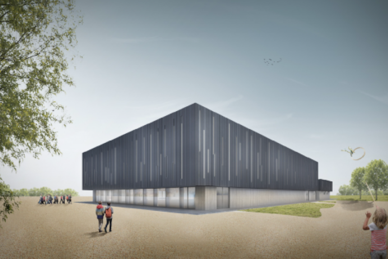 Un'immagine del rendering della palestra di Mestre Un'immagine del rendering della palestra di Mestre