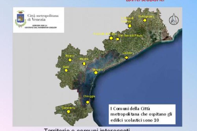 la mappa delle scuole nel territorio metropolitano